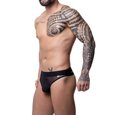 Foto 2 do produto Cueca Fio Dental Slip em Tule com Elástico Duplo e Fio Dental - Steves Designer | Tamanho Único
