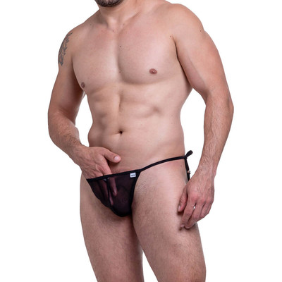 Foto 1 do produto Steves Designer - Cueca Fio Dental em Tule com Amarração Lateral