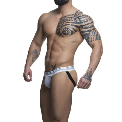 Cueca JockStrap em Cirrê com Elástico Tricolor na Cintura - Steves Designer | Tamanho Único
