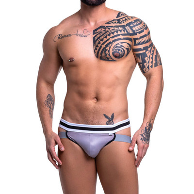 Cueca JockStrap em Cirrê com Elástico Tricolor - Steves Designer | Tamanho Único