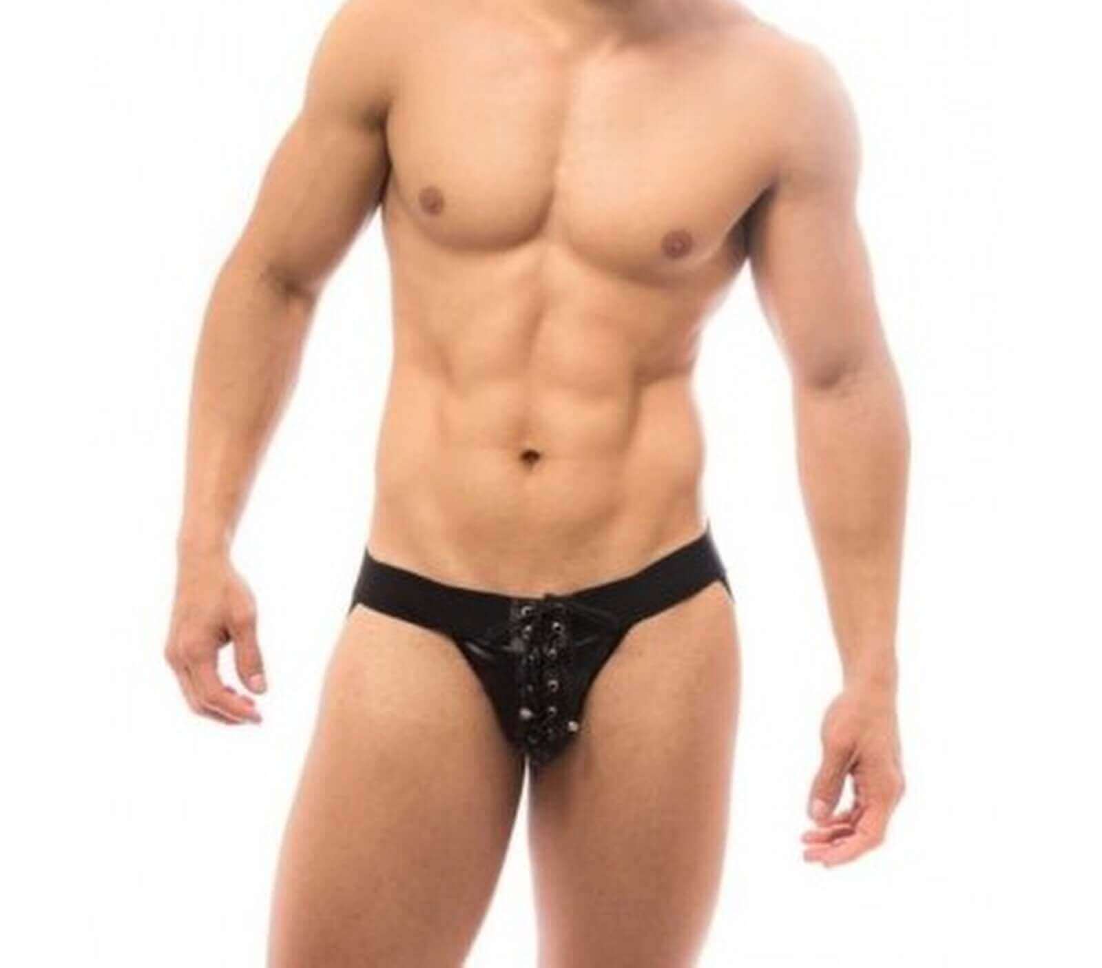 Cueca Jockstrap em Cirrê com Ilhós - Steves Designer | Tamanho Único | Disponível em 2 Cores - 4