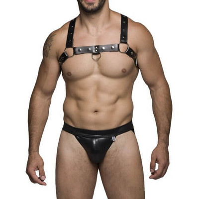 Cueca JockStrap em Couro Sintético - Steves Designer | Tamanho Único