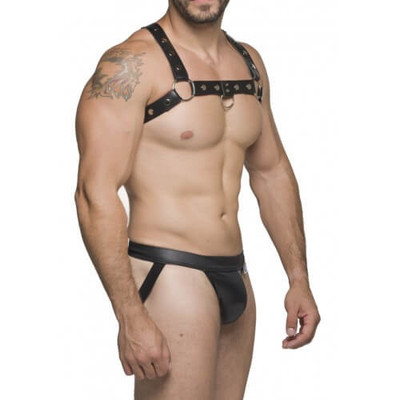 Cueca JockStrap em Couro Sintético - Steves Designer | Tamanho Único