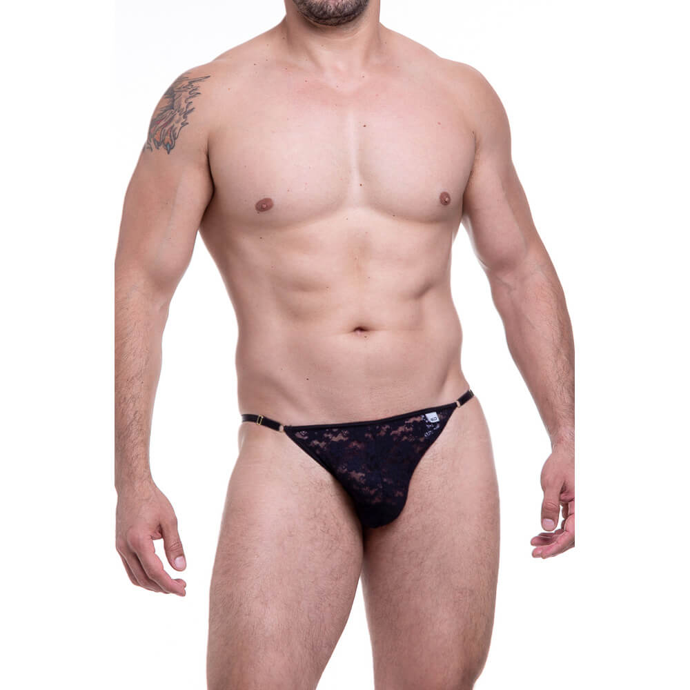 Cueca JockStrap em Renda com Tiras nas Nádegas - Steves Designer | Tamanho Único | Disponível em 4 Cores - 3