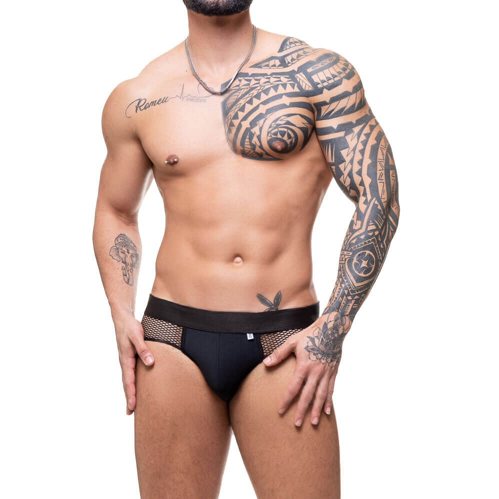 Steves Designer - Cueca Jockstrap em Suplex com Arrastão e Abertura Traseira | Disponível em 2 Cores - 3