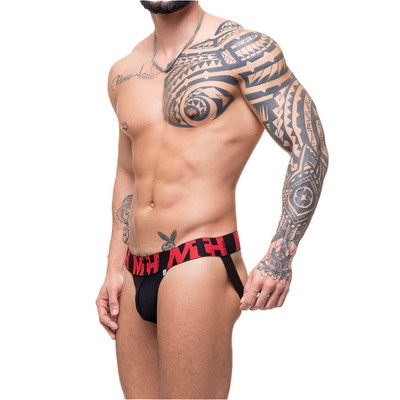 Foto 1 do produto Steves Designer - Cueca JockStrap em Suplex com Elástico Estampado por Letras | Tamanho Único