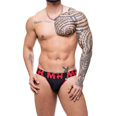 Foto 2 do produto Steves Designer - Cueca JockStrap em Suplex com Elástico Estampado por Letras | Tamanho Único