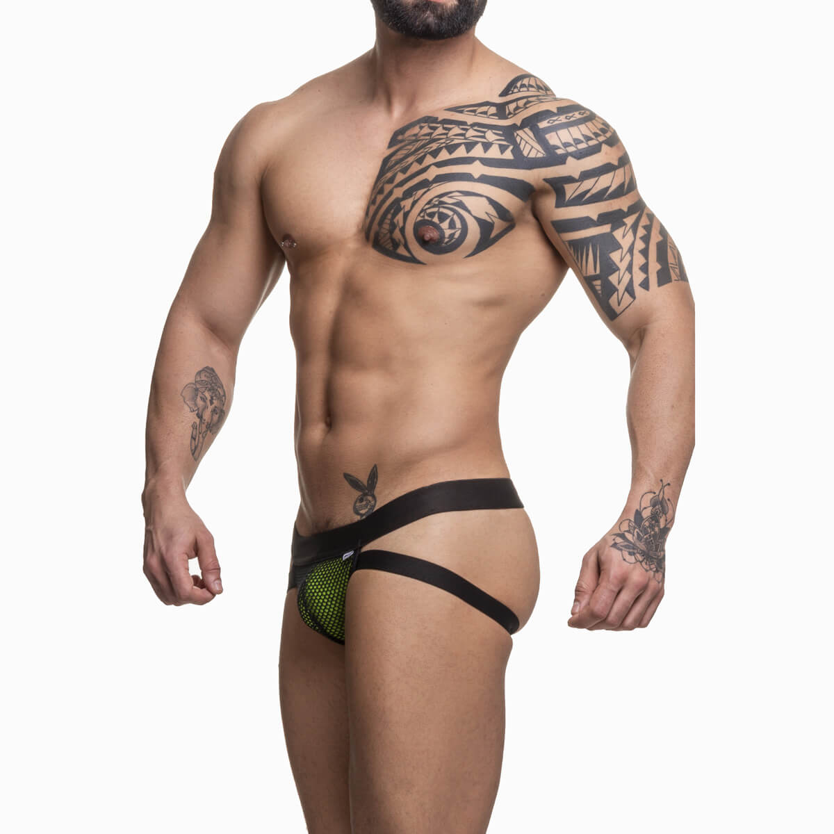 Cueca JockStrap Tapa Sexo em Arrastão Forrado - Steves Designer | Tamanho Único - 2
