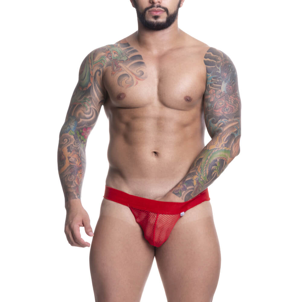 Cueca JockStrap Tapa Sexo em Arrastão - Steves Designer | Tamanho Único | Disponível em 3 Cores - 3