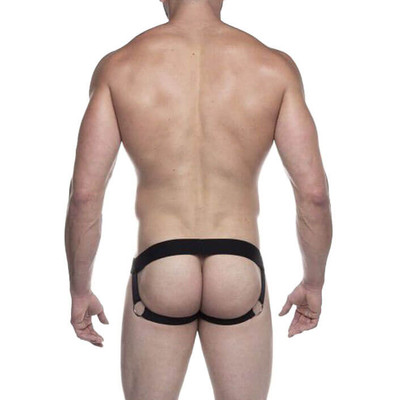 Steves Designer - Cueca Jockstrap Tapa Sexo em Cirrê com Argolas | Tamanho Único