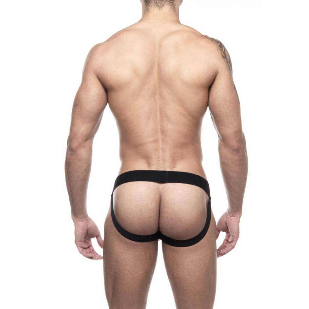 Steves Designer - Cueca JockStrap Tapa Sexo em Cirrê e Arrastão - 3