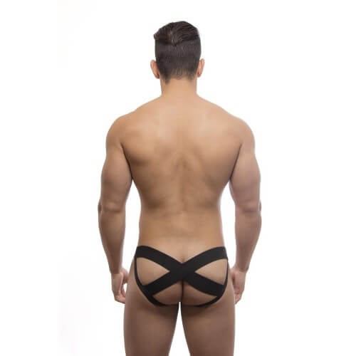 Steves Designer - Cueca JockStrap Tapa Sexo em Cirrê com Elástico Cruzado | Tamanho Único - 2