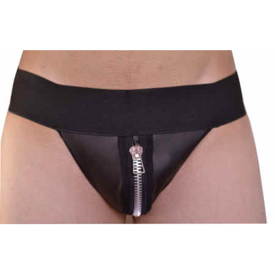 Foto 1 do produto Steves Designer - Cueca  JockStrap Tapa Sexo com Detalhe de Zíper | Cor: Preto
