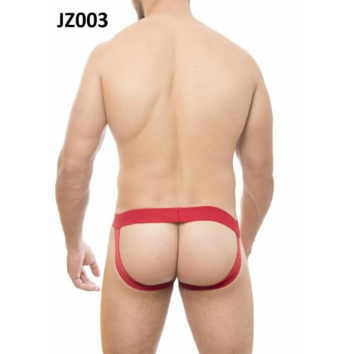Steves Designer - Cueca JockStrap Tapa Sexo com Detalhe de Zíper | Cor: Vermelho - 3