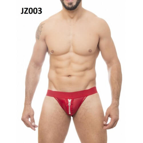 Steves Designer - Cueca JockStrap Tapa Sexo com Detalhe de Zíper | Cor: Vermelho - 2