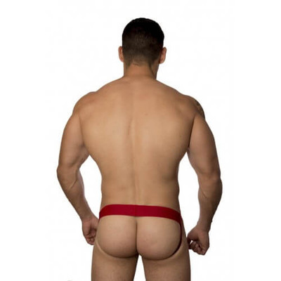 Foto 3 do produto Steves Designer - Cueca JockStrap Tapa Sexo com Detalhes de Rebites  | Cor: Vermelho