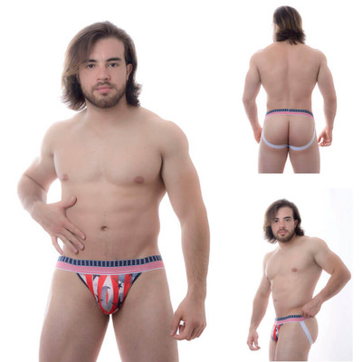 Foto 1 do produto Steves Designer - Cueca JockStrap Tapa Sexo com Estampa da Bandeira dos EUA