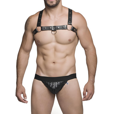 Cueca JockStrap Tapa Sexo em Cirrê com Ilhós - Steves Designer | Tamanho Único