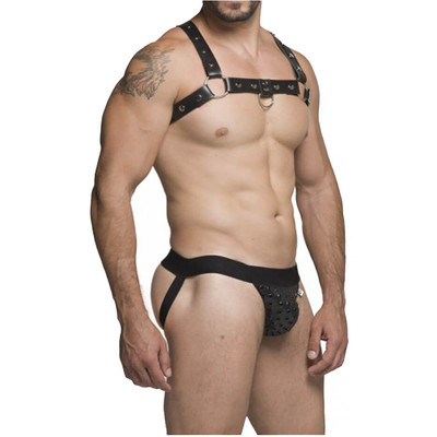 Steves Designer - Cueca JockStrap Tapa Sexo com Ilhós | Cor: Preto