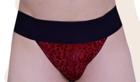 Steves Designer - Cueca JockStrap Tapa Sexo Oncinha Vermelha - 1