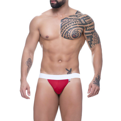 Cueca Jockstrap Tapa Sexo Vermelho - Steves Designer | Tamanho Único