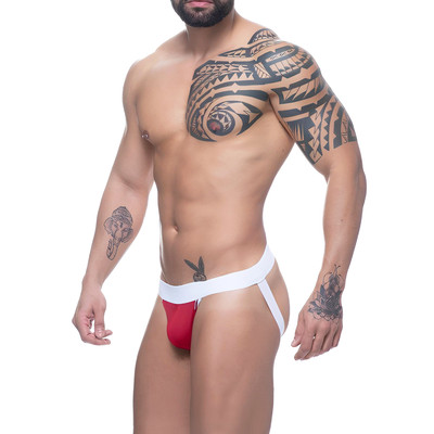 Cueca Jockstrap Tapa Sexo Vermelho - Steves Designer | Tamanho Único