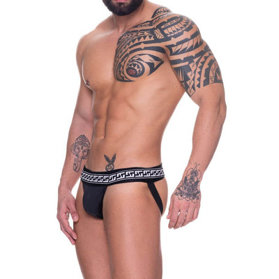 Foto 2 do produto Cueca Preta Jock Strap em Cirre com Elástico Detalhado - Steves Designer | Tamanho Único