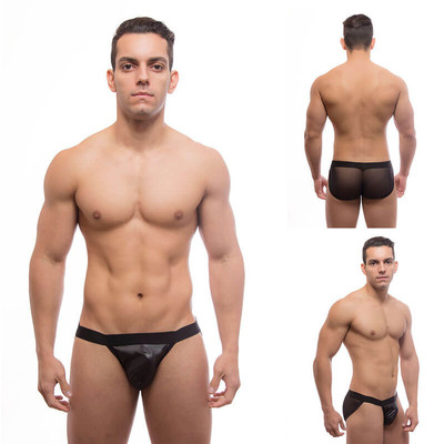 Foto 1 do produto Steves Designer - Cueca Slip 01 em Couro Sintético e Tule