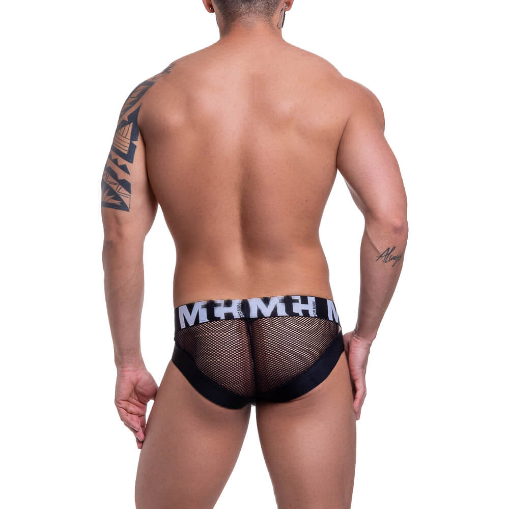 Steves Designer - Cueca Sunga Grega em Arrastão com Elástico Estampado - 3