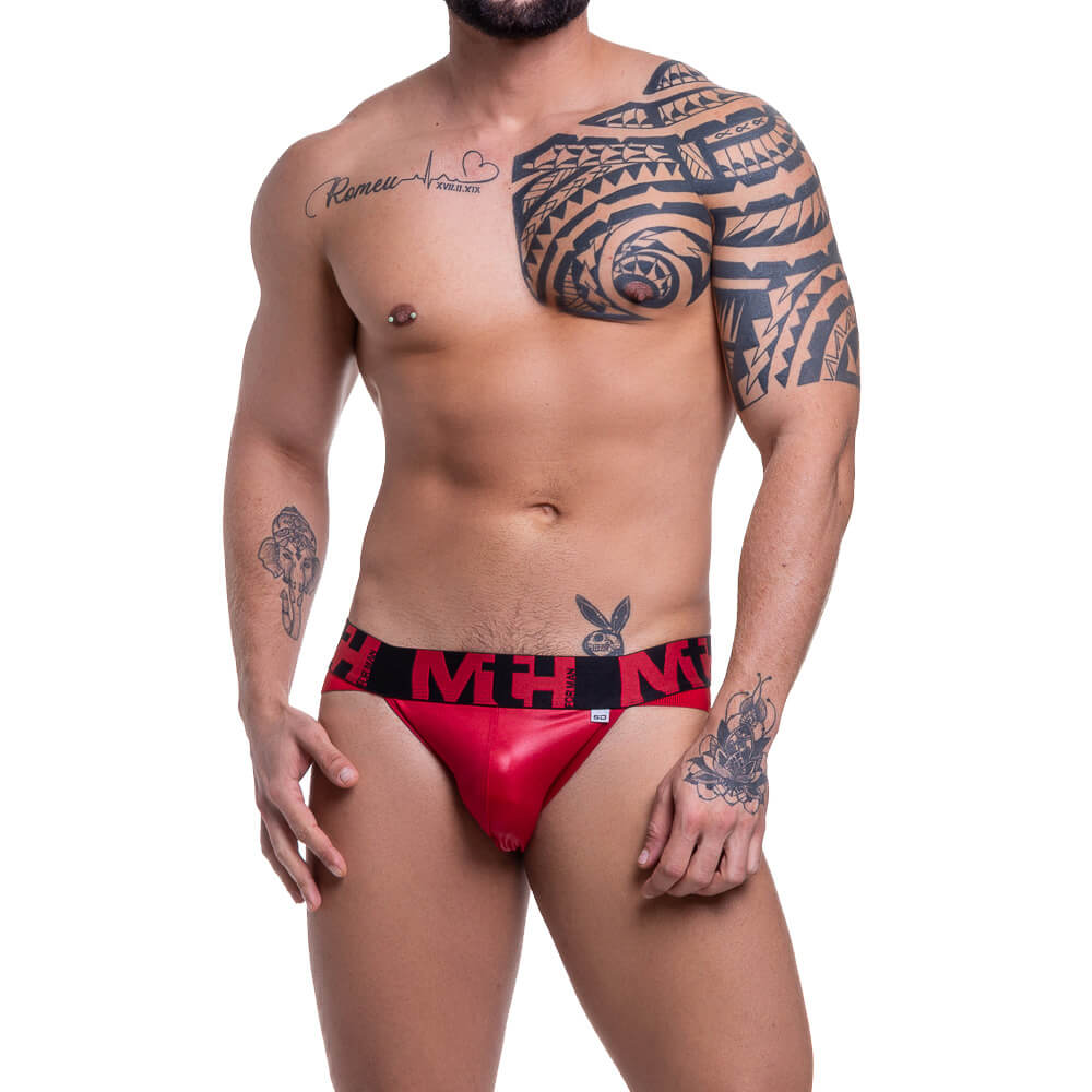 Steves Designer - Cueca Sunga Grega em Cirrê com Elástico Estampado | Disponível em 3 Cores - 3
