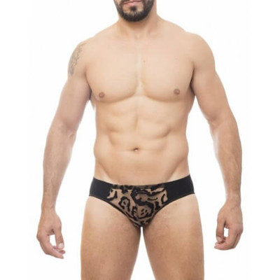 Steves Designer - Cueca Sungão com Estampa de Onça | Cor: Preto