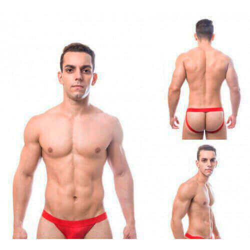 Cueca JockStrap em Suplex Vermelho - Steves Designer | Tamanho Único - 3