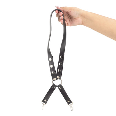 Harness de Perna em Couro Sintético com Fivelas e Mosquetão - Steves Designer | Tamanho Único