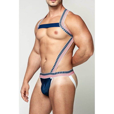 Foto 2 do produto Steves Designer SD Clothing - Cueca Harness América com Suspensório - Tamanho Único
