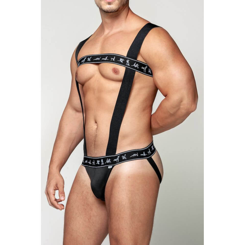 Steves Designer SD Clothing - Cueca Harness Kamasutra com Suspensório - Tamanho Único - 2