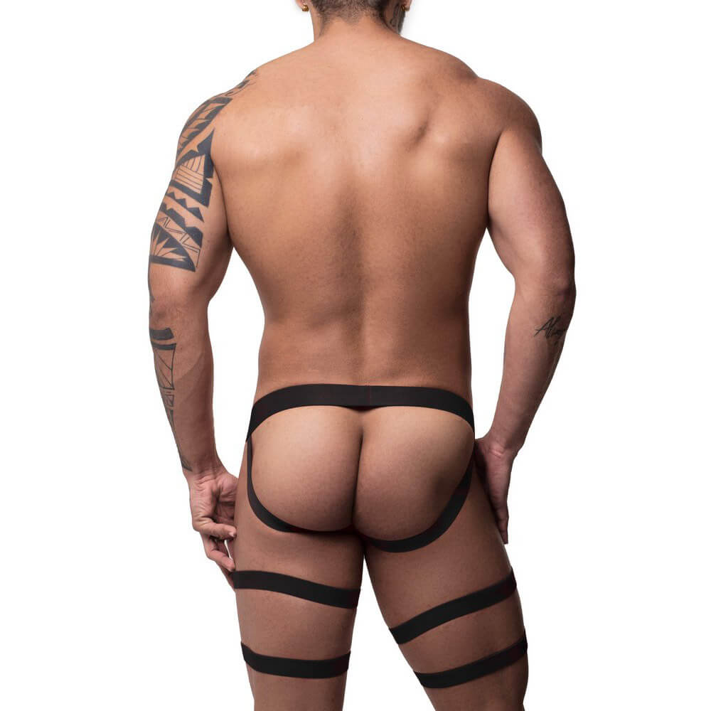 Steves Designer SD Clothing - Cueca Jockstrap com Ligas - Tamanho Único - 3