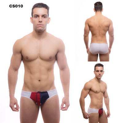 Foto 1 do produto Steves Designer - Sunga | Cor: Branco com Detalhe Azul Marinho e Vermelho