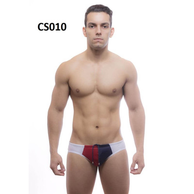 Foto 2 do produto Steves Designer - Sunga | Cor: Branco com Detalhe Azul Marinho e Vermelho