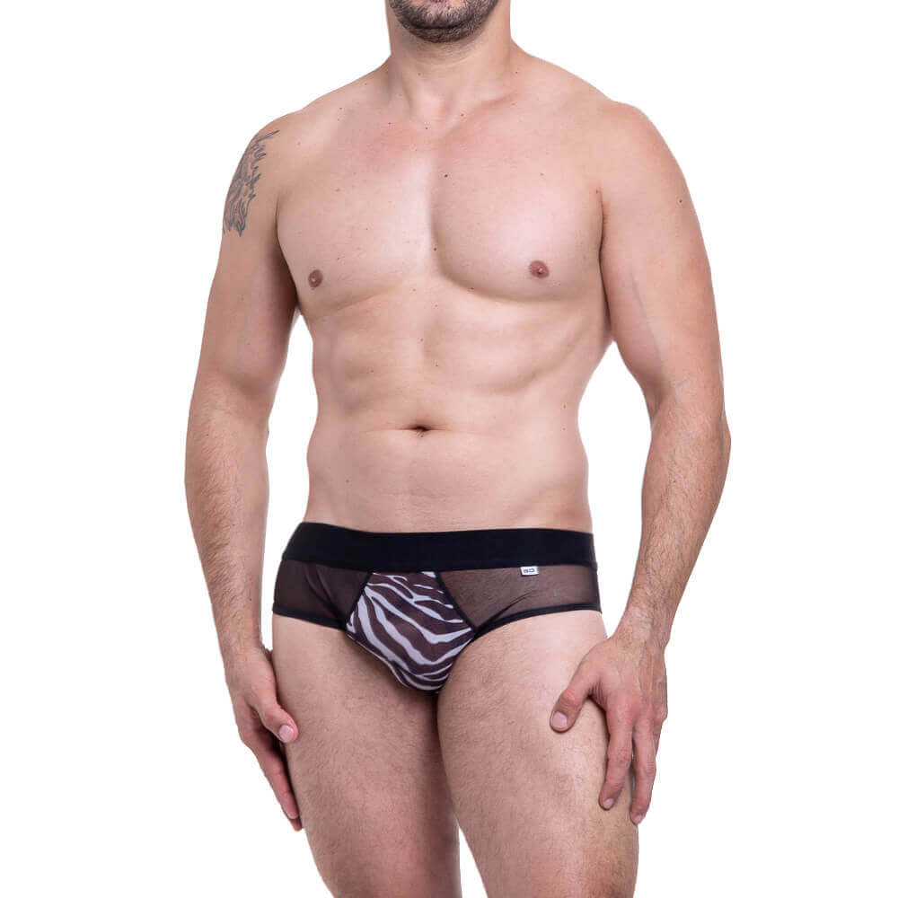 Sunga em Tule Preto Transparente com Frontal Estampada - Steves Designer | Tamanho Único | Disponível em 3 Estampas - 2