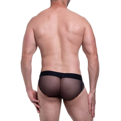 Sunga em Tule Preto Transparente com Frontal Estampada - Steves Designer | Tamanho Único | Disponível em 3 Estampas