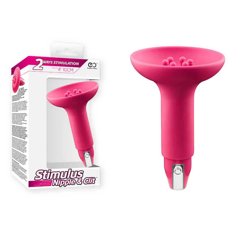 Vibrador Estimulador de Seios e Clítoris Recarregável com 10 Modos de Vibração - Stimulus Nipple & Clit - 10,6 x 2,5 cm - 1