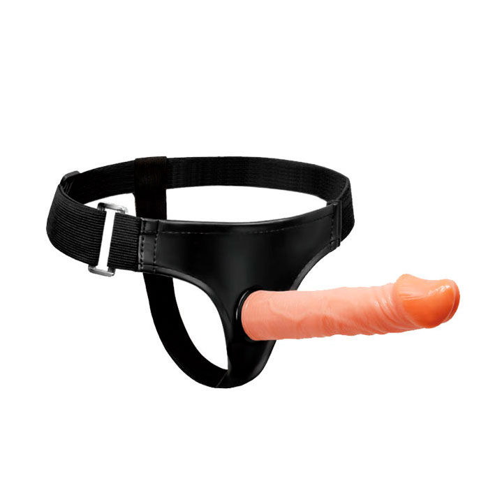 Strap On Ajustável em Couro Sintético com Prótese Realística Removível - Baile Passionate Harness | 19 x 3,9 cm - 2