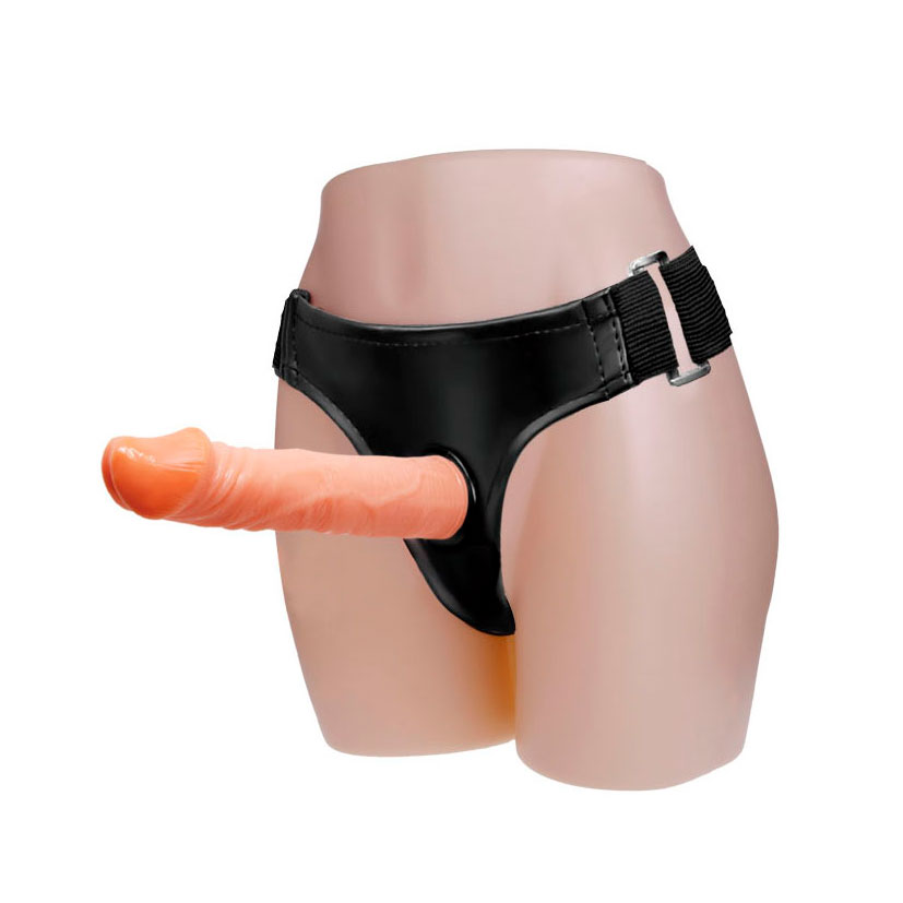 Strap On Ajustável em Couro Sintético com Prótese Realística Removível - Baile Passionate Harness | 19 x 3,9 cm - 3