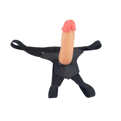 Foto 1 do produto Cinta em Couro Sintético com Prótese Peniana Realística - Strap On Prótese 8 | 15,5 x 4 cm