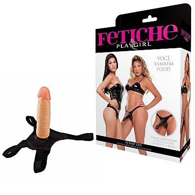 Strap On - Cinta com Prótese Peniana 8 - 16,5 x 4 cm | Cor: Bege