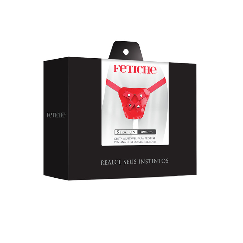 Cinta Peniana Ajustável com Jockstrap - Strap On Fetiche em Vinil Plus | Cor: Preto - 2