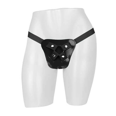 Foto 2 do produto Strap On Fetiche em Vinil Plus - Cinta Peniana Ajustável com Jockstrap - Veste até o Plus Size