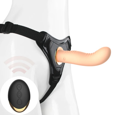 Foto 6 do produto Strap On em Silicone com Curvatura, 10 Modos de Vibração, 4 Intensidades, Controle Remoto Sem Fio e Recarregável - Slimline Pink Screw | 14 x 3,2 cm | Disponível em 3 Cores