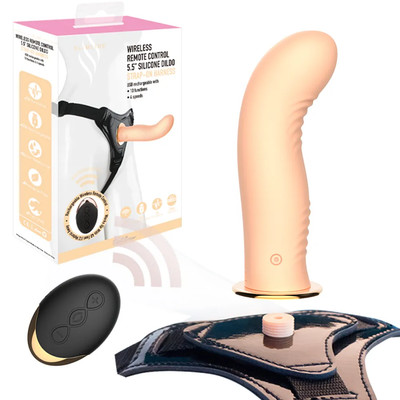 Foto 7 do produto Strap On em Silicone com Curvatura, 10 Modos de Vibração, 4 Intensidades, Controle Remoto Sem Fio e Recarregável - Slimline Pink Screw | 14 x 3,2 cm | Disponível em 3 Cores