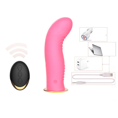Foto 2 do produto Strap On em Silicone com Curvatura, 10 Modos de Vibração, 4 Intensidades, Controle Remoto Sem Fio e Recarregável - Slimline Pink Screw | 14 x 3,2 cm | Disponível em 3 Cores